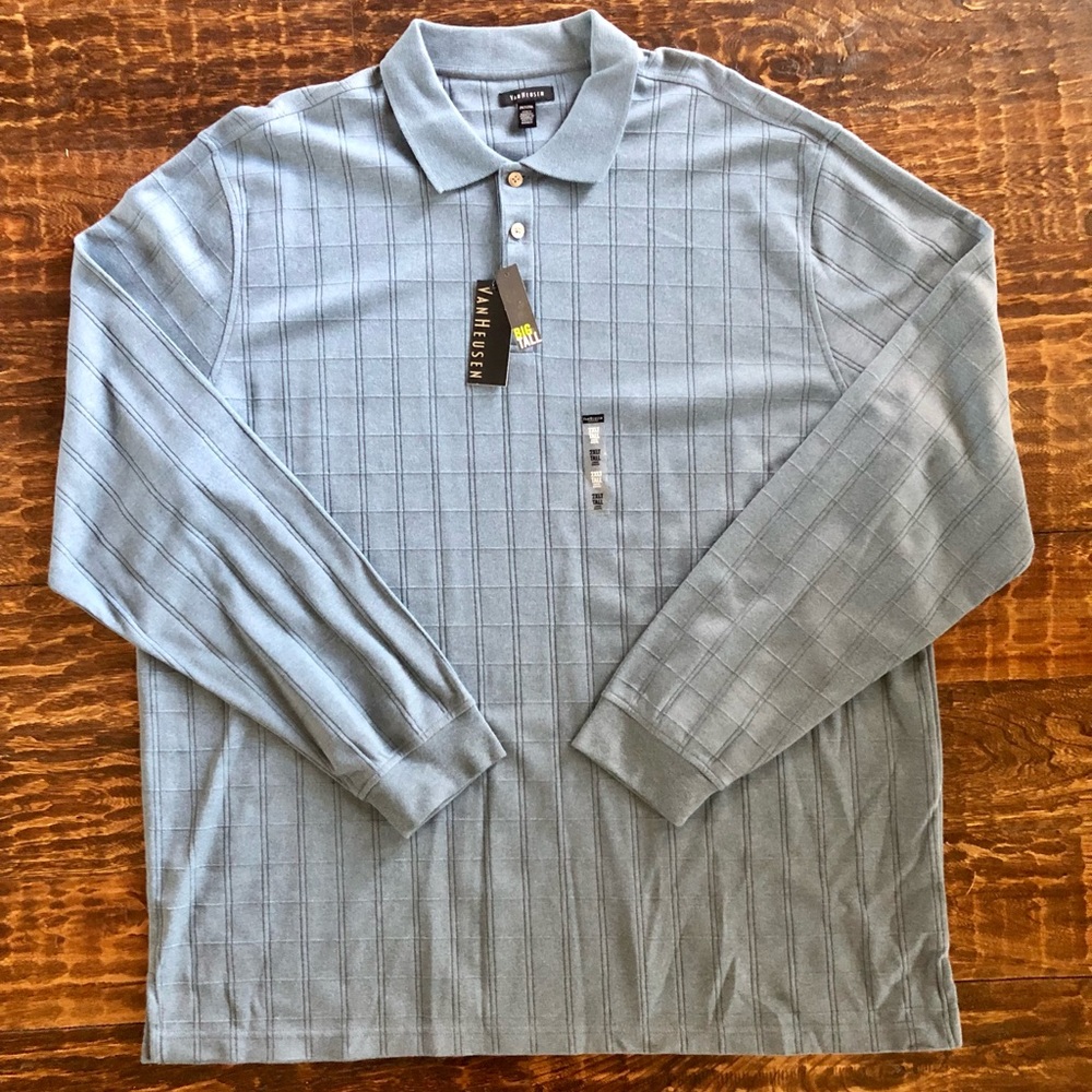 VanHeusen Big & Tall Blu Bahama Jaspe Polo - Size 2XLT